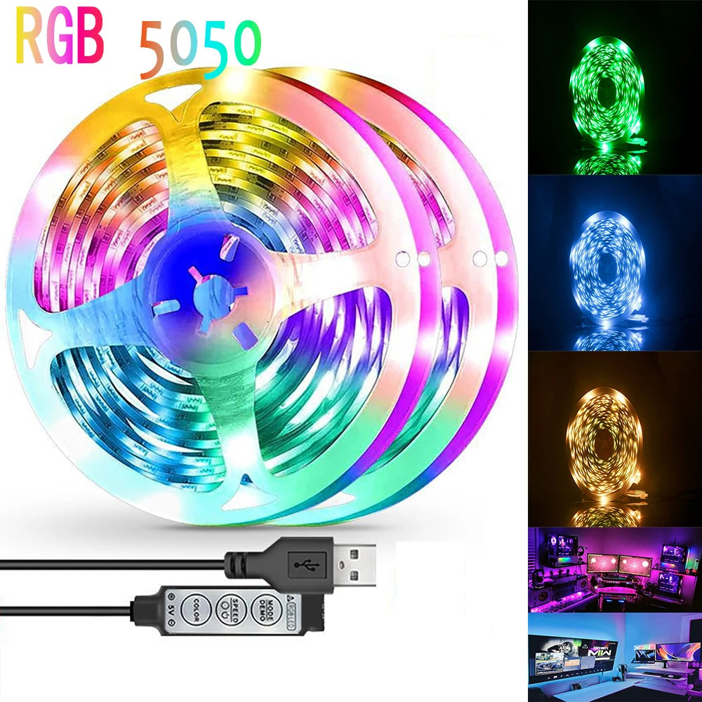 LED Strip Light Strip RGB SMD5050 1M/30LED Light Bluetooth APP Control 1M/30 LED Lights Suitable for Room Decoration