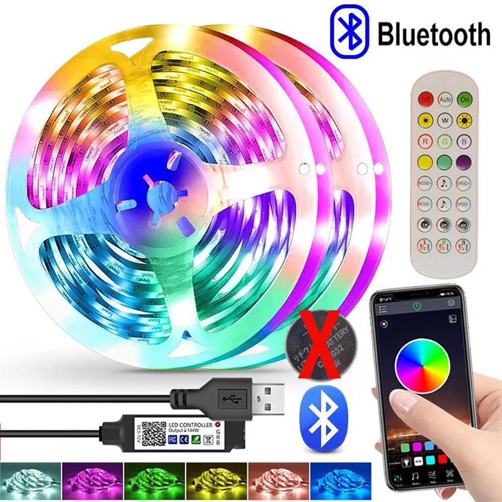 LED Strip Light Strip RGB SMD5050 1M/30LED Light Bluetooth APP Control 1M/30 LED Lights Suitable for Room Decoration