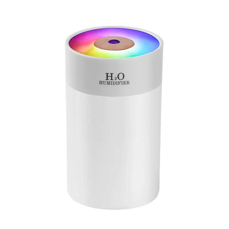 "Versatile Luminous Humidifier: Compact USB Desktop & Car Air Moisturizer with Night Light Feature (260ml)"