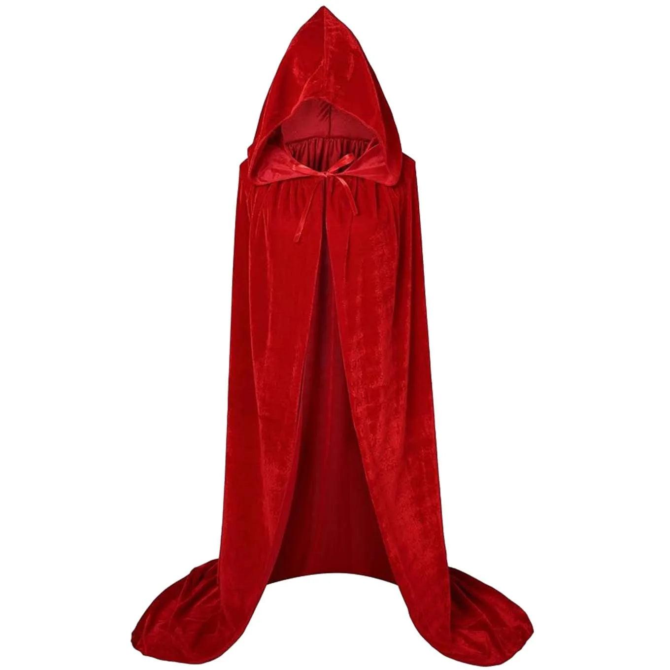 "Premium Plush Velvet Hooded Cloak Cape for Medieval Witch, Wicca, and Vampire Cosplay – Ideal for Halloween and Christmas"